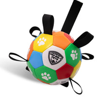 ProBall Pets Interactive Dog Soccer Ball with Grab Tabs - Floats on Water, Fetch & Training Toy for Small Medium Dogs, Herding Breeds - Waterproof Non-Toxic