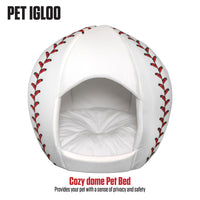 Baseball - Igloo Pet Bed - Medium