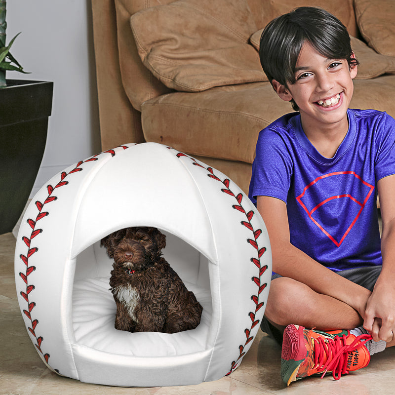 baseball - Igloo Pet Bed - Small