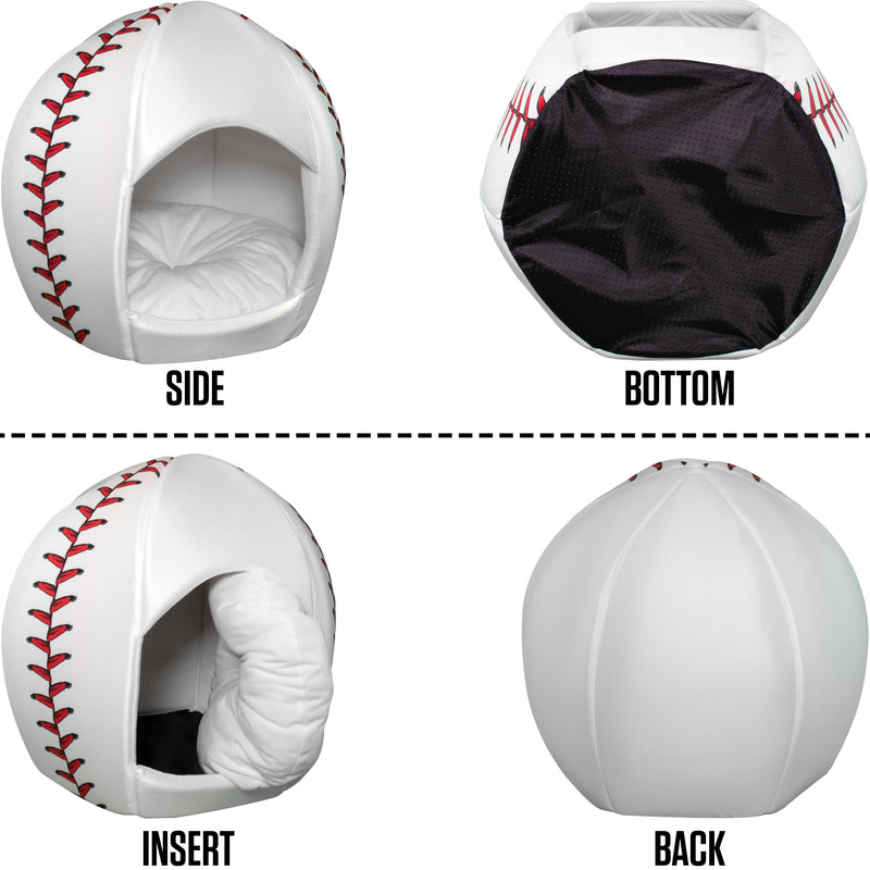 Baseball - Igloo Pet Bed - Medium