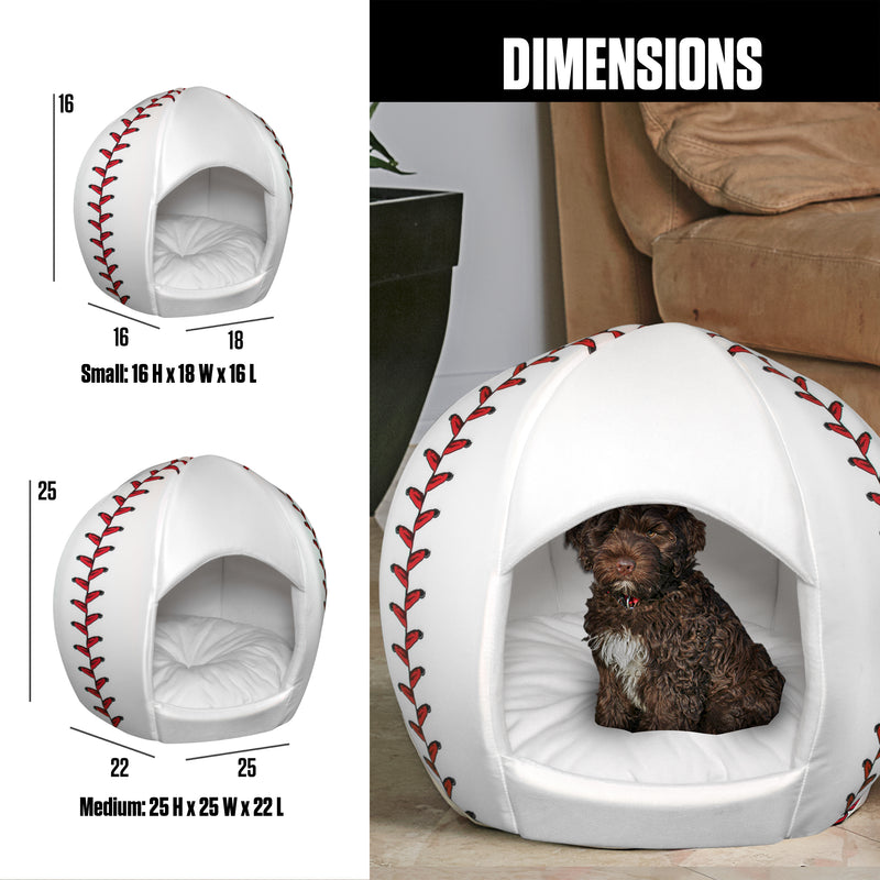 Baseball - Igloo Pet Bed - Medium