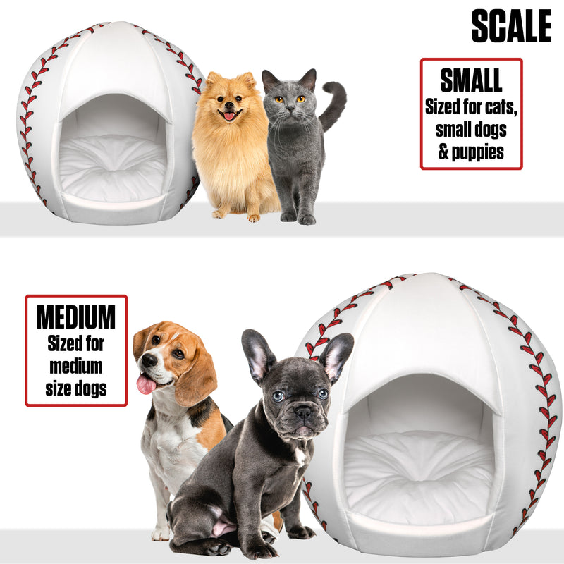 Baseball - Igloo Pet Bed - Medium
