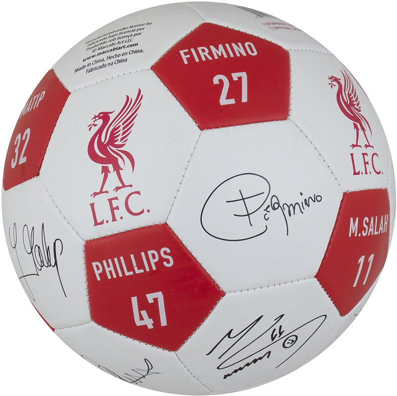 Liverpool FC Player Signatures Soccer Ball, Size 5, Maccabi Art