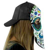 Sugar Skull Fan Mask for Day of the Dead, Día de los Muertos Parties (Blue) Maccabi Art
