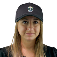 Sugar Skull Fan Mask for Day of the Dead, Día de los Muertos Parties (Blue) Maccabi Art