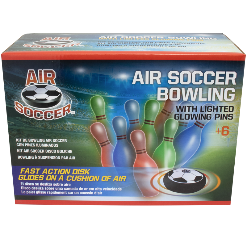 Air Soccer Bowling With Light-Up Pins, 7.37” H x 2.5” W