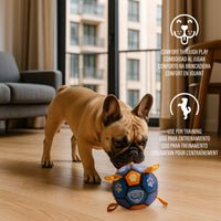 Pro Ball Pets Dog Soccer Ball with Grab Tabs, Size 2, 6 inches, Blue/Orange - 1213