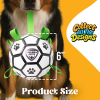 Pro Ball Pets Dog Soccer Ball with Grab Tabs, Size 3, 7 inches, White/Green - 1219