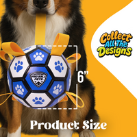 Pro Ball Pets Dog Soccer Ball with Grab Tabs, Size 2, 6 inches, Blue/White - 1211