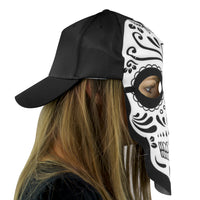 Sugar Skull Fan Mask for Day of the Dead, Día de los Muertos Parties Maccabi Art