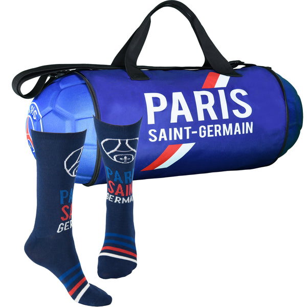 Paris Saint-Germain FC Bundle: Duffel Bag & Pair of Socks + Free Shipping